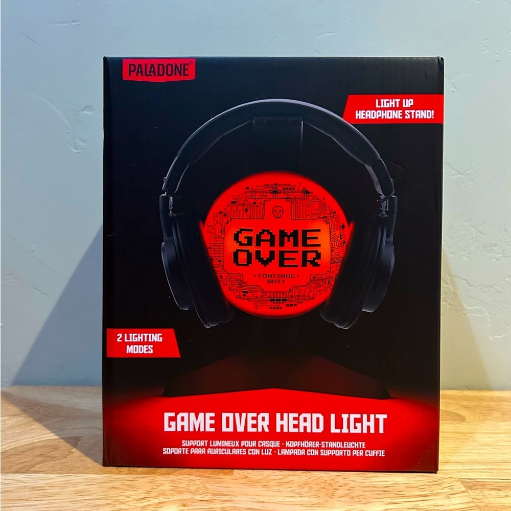 Paladone Game Over Light Up Freestanding Headphone Holder. Brand New In Box - Picture 2 of 12